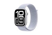 Smartwatch, zegarek i opaska sportowa - Apple Watch Series 10 GPS + Cellular 46mm - Silver Aluminium Case with Blue Cloud Sport Loop - MWY23QN/A