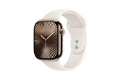 Smartwatch, zegarek i opaska sportowa - Apple Watch Series 10 GPS + Cellular 46mm - Gold Titanium Case with Starlight Sport Band - S/M - MWYX3QN/A