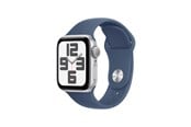 Smartwatch, zegarek i opaska sportowa - Apple Watch SE GPS 44mm - Silver Aluminium Case with Denim Sport Band - M/L - MXER3QN/A