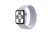 Smartwatch, zegarek i opaska sportowa - Apple Watch SE GPS 44mm - Silver Aluminium Case with Blue Cloud Sport Loop - MXET3QN/A
