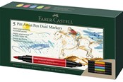 Przybory do pisania i rysowania - Faber-Castell India ink PAP Dual Marker wallet of 5 - 162005