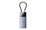 USB hub - Baseus Hub 6in1 Metal Gleam 2 Series USB-C to 2xUSB 3.0 +USB-C + HDMI + USB-C PD + Ethernet RJ45 USB hub - Szary - B00061802813-00