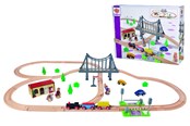 Zabawki drewniane - Eichhorn Train Train Set with Bridge - 100006204