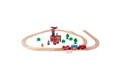 Zabawki drewniane - Eichhorn Train Track with Bridge Playset 33 piece - 100006205