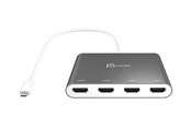 Kabel wyswietlacza - j5create USB-C to 4-Port HDMI Multi Monitor Adapter - JCA366-N