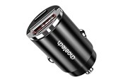 Telefon - Adapter i Ladowarka - Choetech TC0006 1x USB-A 1x USB-C 30W PD 3.0 car charger (black) - TC0006