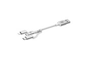 Kabel USB - Mophie USB-A to 3in1- 1M- White - 409903219