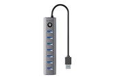 USB hub - ORICO CL7U USB-C to 7x USB 3.0 Hub Adapter (gray) USB hub - 7 - USB 3.0 - Szary - CL7U-U3-10-GY-BP