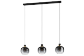 Lampy - EGLO OILELLA long table pendant black/grey/transparent - 99617