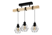 Lampy - EGLO TOWNSHEND 5 ceiling lamp black/brown - 44074