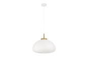 Lampy - EGLO SUMMERHILL pendant light white/wood - 44065