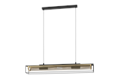 Lampy - EGLO NOHALES pendant light black/brass - 43788