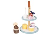 Figurki - Small Foot - Wooden Play Food Etagere with Cupcakes 13 pieces. - 12434