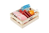 Zabawki drewniane - Tidlo Wooden Play Food Meat and Fish in Box 8 pieces. - T0104