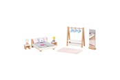 Lalka, miś i akcesoria - Goki Wooden Doll Furniture Bedroom 18pcs. - 51468