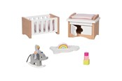 Lalki i akcesoria - Goki Wooden Doll Furniture Baby Room 12 pieces. - 51500