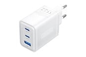 Telefon - Adapter i Ładowarka - Vention Wall charger FERW0-EU 2xUSB-C USB- A 65W/65W/30W GaN (white) - FERW0-EU