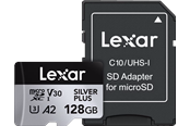 Karta pamieci - Lexar Professional Silver Plus MicroSD/SD - 205MB/s - 128GB - LMSSIPL128G-BNANG
