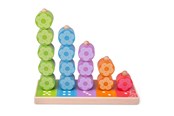 Zabawki dla niemowlat - Bigjigs Wooden Stacking Game Flowers 16 pcs. - BB090
