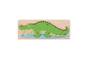 Puzzle - Bigjigs Wooden Counting Puzzle Crocodile 10 pcs. Drewniany - BJ029