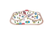 Zabawki drewniane - Bigjigs Wooden Train Set City and Country 101 pieces. - bjt015