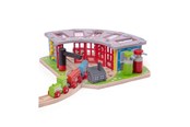 Zabawki drewniane - Bigjigs Wooden Rails - Luxury Depot for 5 Trains - BJT192