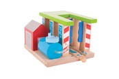 Zabawki drewniane - Bigjigs Wooden Rails - Car Wash for Trains - BJT250