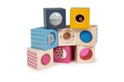 Zabawki dla niemowlat - Bigjigs Wooden Senses Building Blocks - 34045