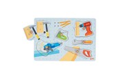 Puzzle - Goki Wooden Shape Puzzle Tools with Sound 6 pcs. Drewniany - 57368
