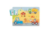 Puzzle - Goki Wooden Shape Puzzle Construction Site with Sound 6 pcs. Drewniany - 57369