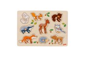 Puzzle - Goki Wooden Stud Puzzle Forest Animals 9 pcs. Drewniany - 57387