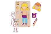 Puzzle - Goki Wooden Layer Puzzle Human Body Girl 29 pcs. Drewniany - 57362