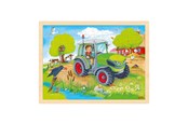 Puzzle - Goki Wooden Jigsaw Puzzle Tractor 96pcs. Drewniany - 57326