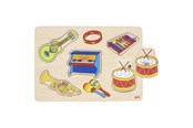 Puzzle - Goki Peg Puzzle – Musical Instruments with Sound 5 Pieces Drewniany - 57520