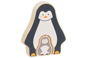 Puzzle - Goki Wooden Puzzle Standing Penguin 2 pcs. Drewniany - 57333