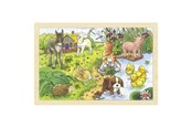 Puzzle - Goki Wooden Jigsaw Puzzle Baby Animals 24 pcs. Drewniany - 57890