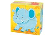 Puzzle - Goki Wooden Block Puzzle Wild Animals 4 pcs. Drewniany - 57434