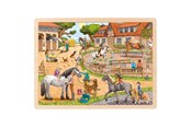 Puzzle - Goki Wooden Jigsaw Puzzle Horse Riding School 96 pcs. Drewniany - 57367