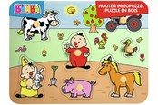 Puzzle - Studio 100 Bumba Wooden Stud Puzzle Farm 7 pcs. Drewniany - MEBU00004430