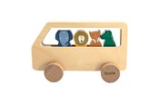 Zabawki dla niemowlat - Trixie Baby Wooden Animal Bus 5pcs. - 36-272
