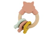 Zabawki dla niemowlat - Trixie Baby Wooden Silicone Activity Ring - Mrs. Cat - 36-252