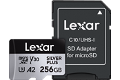 Karta pamieci - Lexar Professional Silver Plus MicroSD/SD - 205MB/s - 256GB - LMSSIPL256G-BNANG