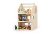 Lalki i akcesoria - Trixie Baby Wooden Dollhouse with Accessories - 36-819
