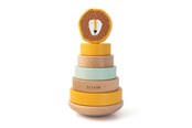 Zabawki dla niemowlat - Trixie Baby Wooden Stacking Toys - Mr. Lion 7 parts. - 36-153
