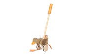 Zabawki dla niemowlat - Small Foot - Wooden Push Figure Duck with Moving Head - 12493
