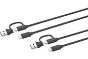 Akcesoria dla graczy - Speed-Link STREAM Play + Charge USB-C/A to USB-C Cable Set - Black - Wired Charging cable for wireless game controller - Sony PlayStation 4 - SL-460101-BK
