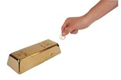 Dekoracje - Kikkerland Ceramic Gold Bar Coin Bank (PB17) - PB17