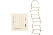 Klocki konstrukcyjne - Creativ Company Mini Wooden Attic Hatch and Rope Ladder - 55977