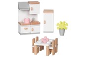 Lalki i akcesoria - Goki Wooden Doll Furniture Kitchen 20 pieces. - 51493