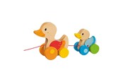 Zabawki dla niemowlat - Goki Wooden Pull Animal Family Duck - 54879